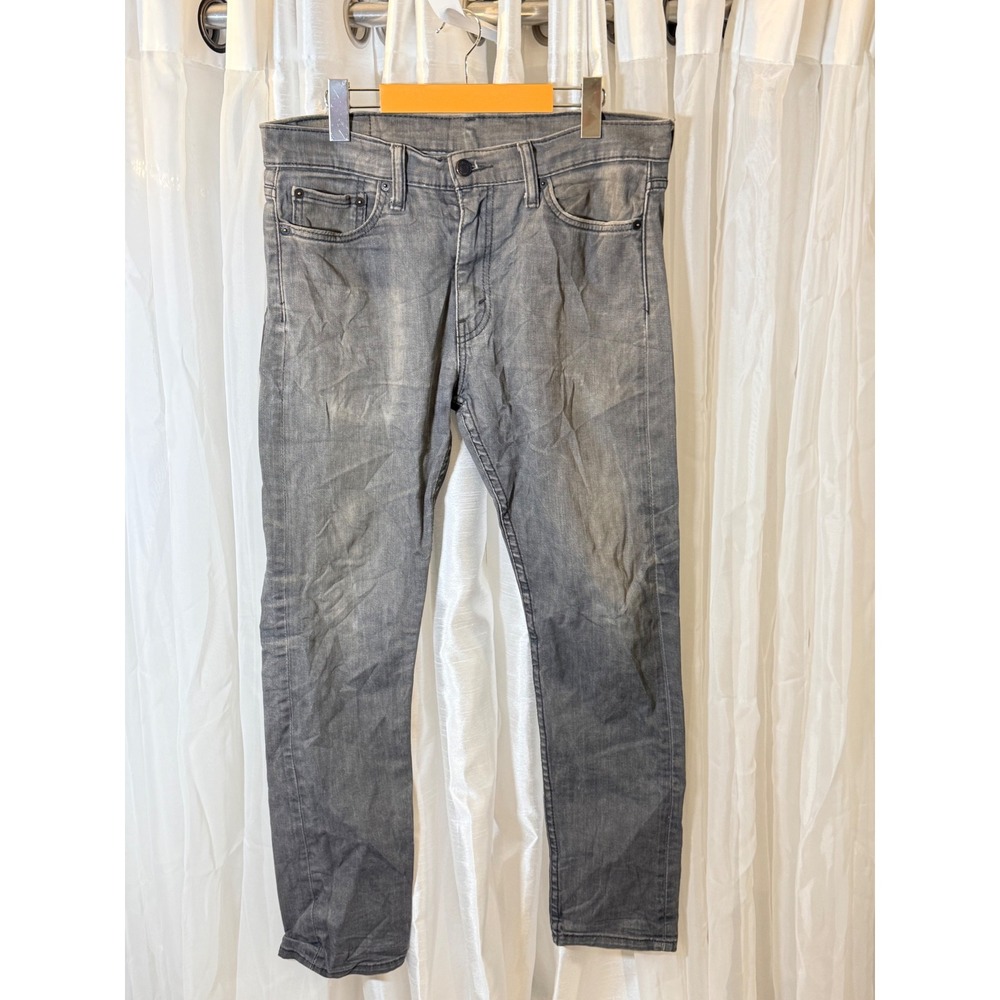 Levis 510 Skinny Jeans Mens 33x32 Grey Washed Slim Fit Denim Pants